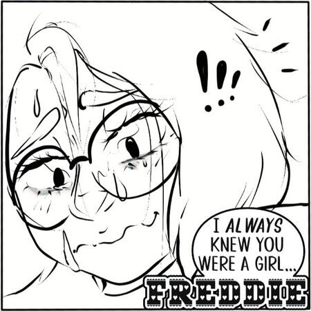 Panel from Rivals, written &amp; drawn by Rebecca Ann, lettered by Duke.